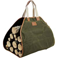 Los mejores  - INNO STAGE Bolsa de lona para troncos- bolsa de madera encerada duradera- accesorios de estufa para chimenea- soporte de…